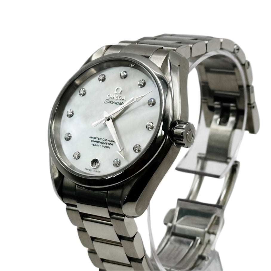 Omega Aqua Terra 38 mm Stainless Steel Mother of Pearl Diamond Dial