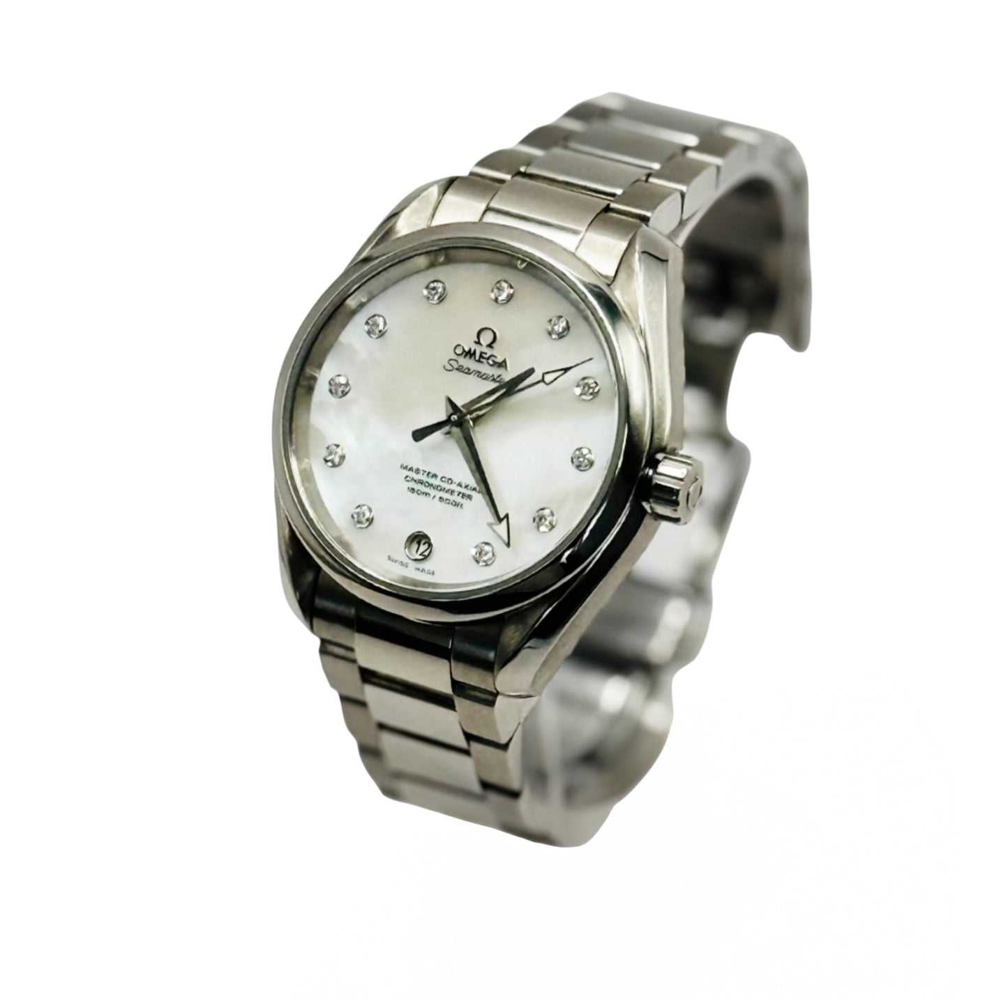 Omega Aqua Terra 38 mm Stainless Steel Mother of Pearl Diamond Dial