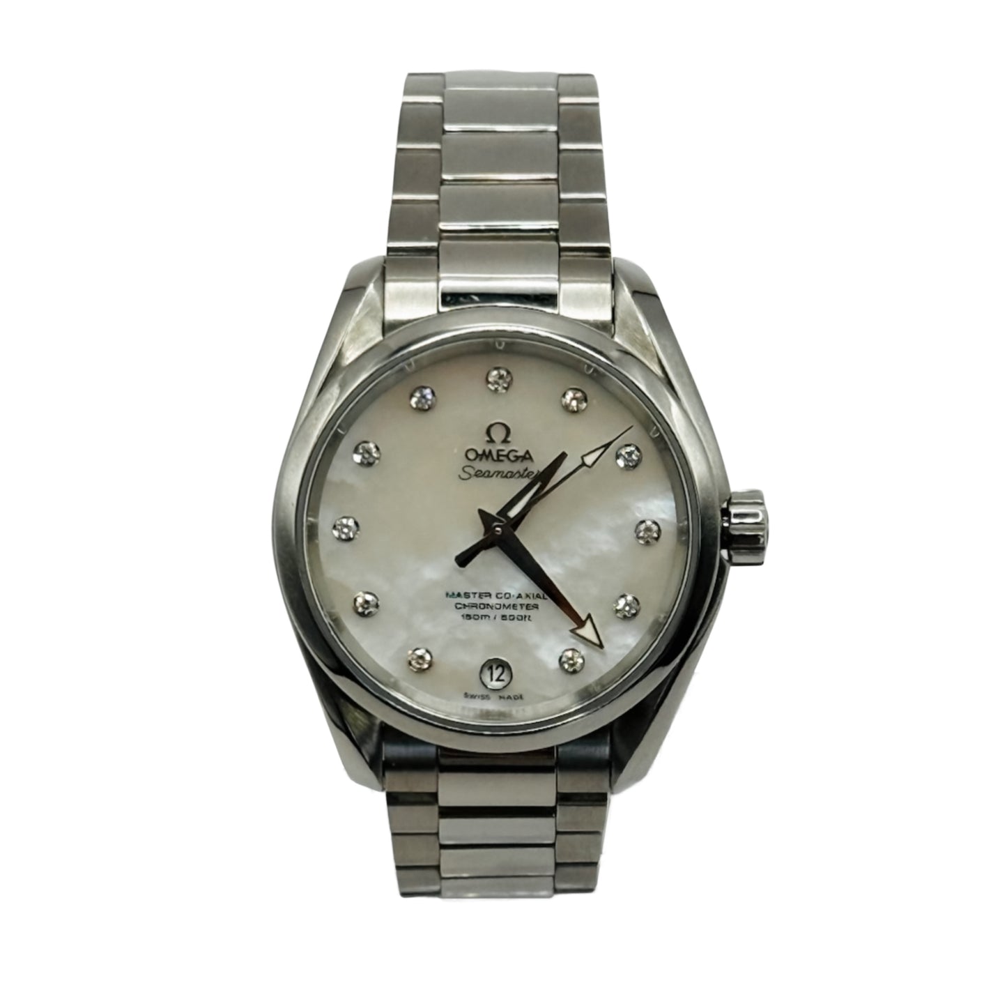 Omega Aqua Terra 38 mm Stainless Steel Mother of Pearl Diamond Dial