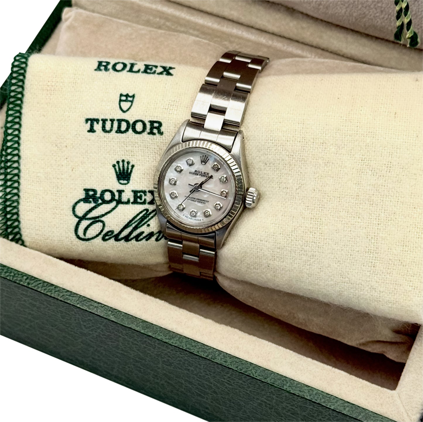 Rolex Ladies 6619 Vintage Mother of Pearl Diamond Dial, Circa 1971