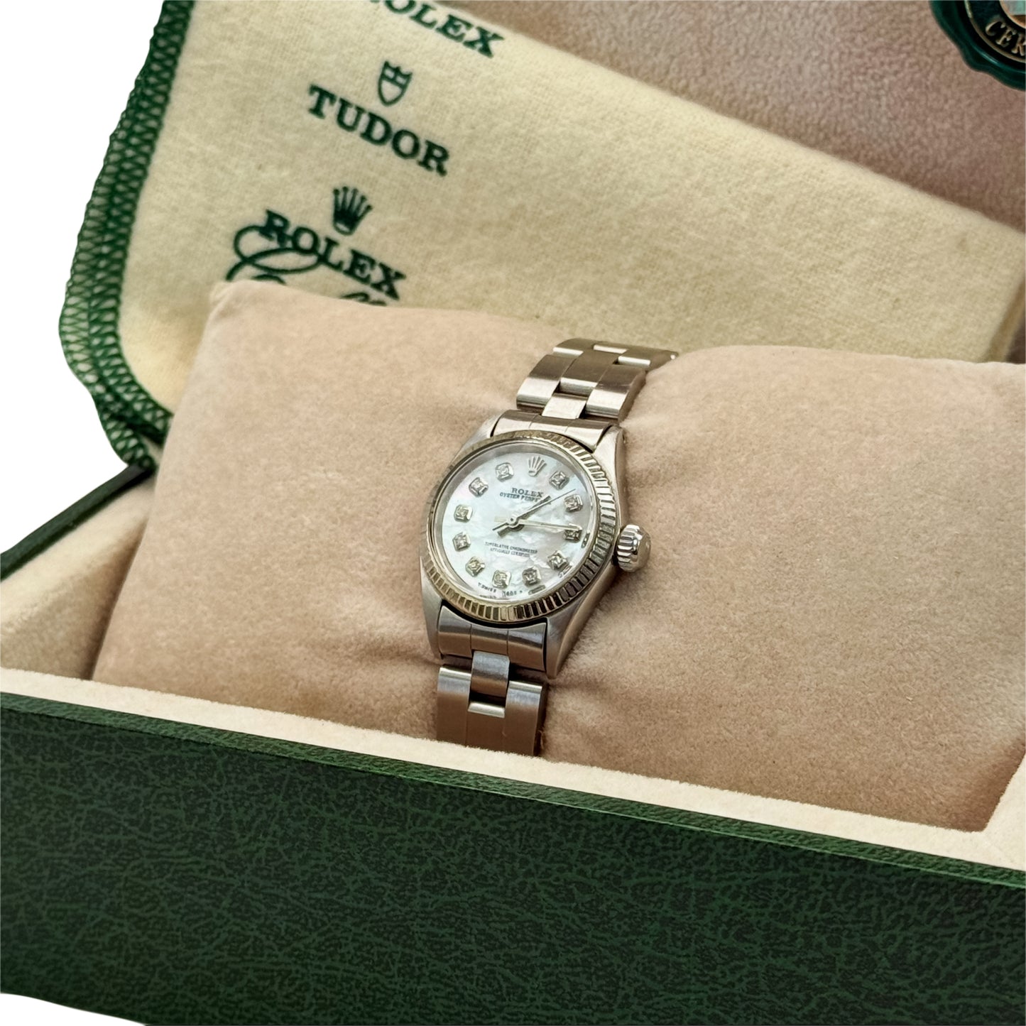 Rolex Ladies 6619 Vintage Mother of Pearl Diamond Dial, Circa 1971